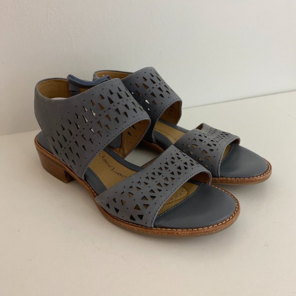 Sofft Nell Cambray Blue Leather Open Toe Sandals Womens 6M SF0011197